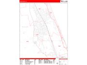 Palm Coast Wall Map Zip Code Red Line Style 2022